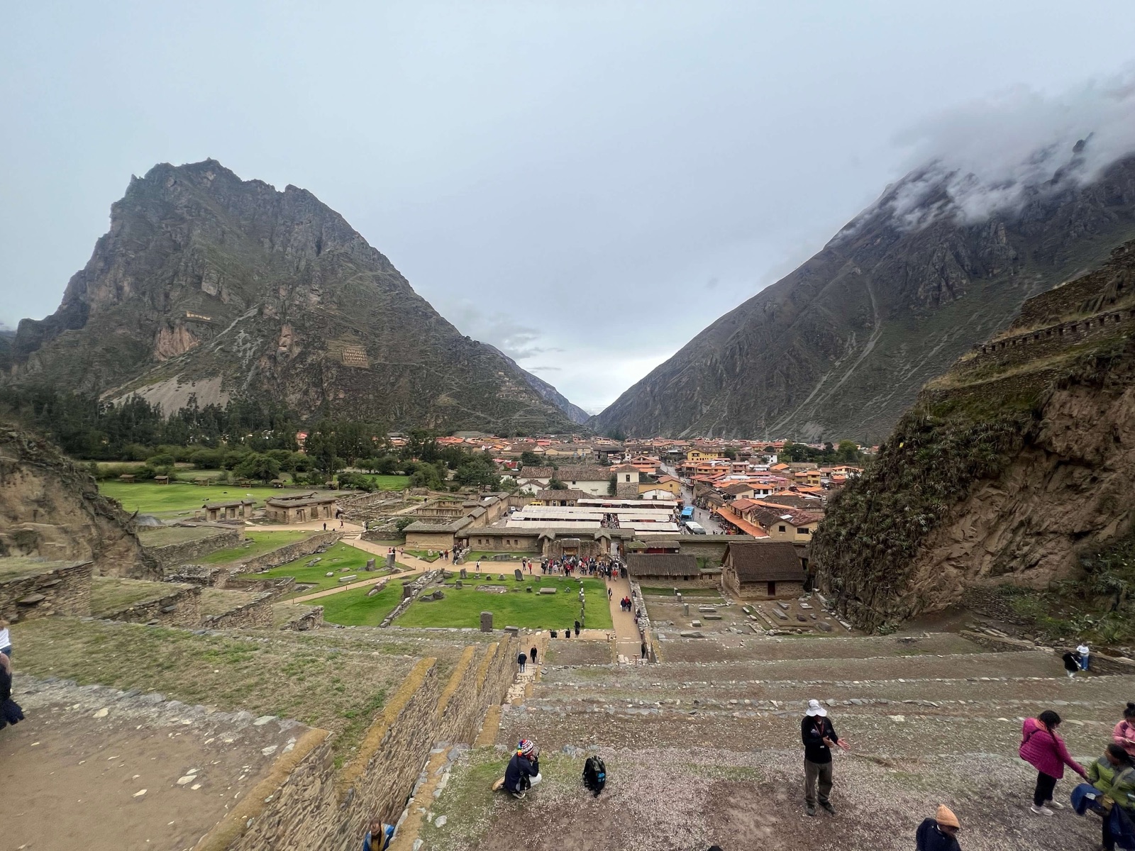 The view over Ollantaytambo from the archaeological park